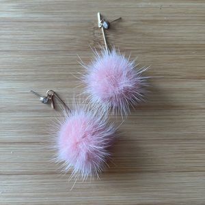 Pink Poof Pom Pom Earrings!